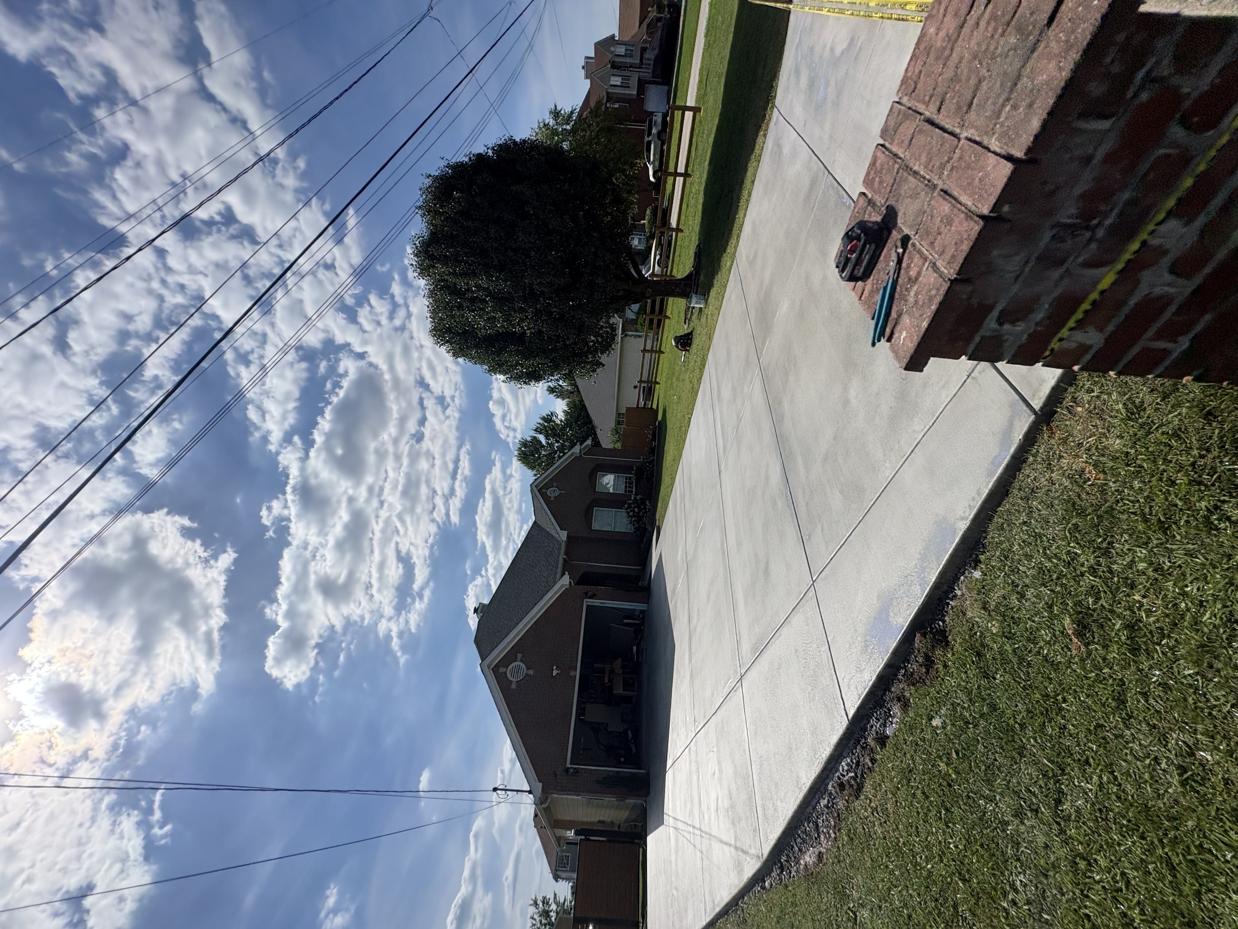 Residential concrete driveway